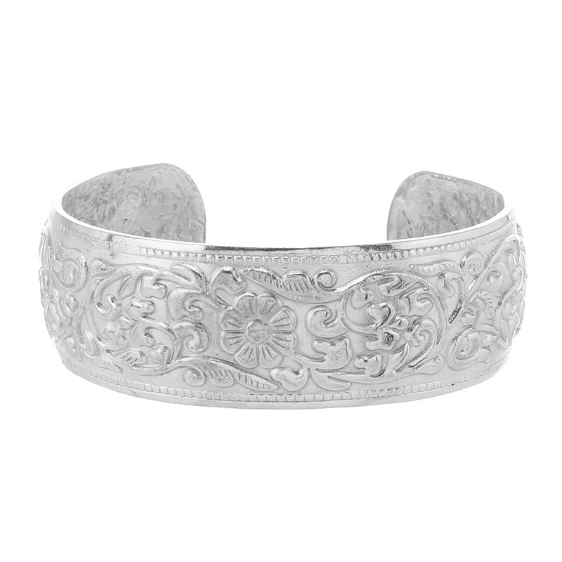 Wholesale Vintage Ethnic Style Miao Silver Bracelet